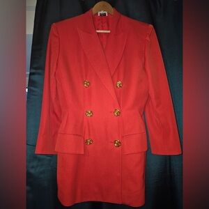 Valentino Vibrant Red Double-Breasted Blazer